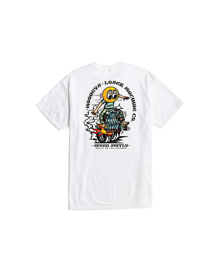 loser machine power slide stock t-shirt white