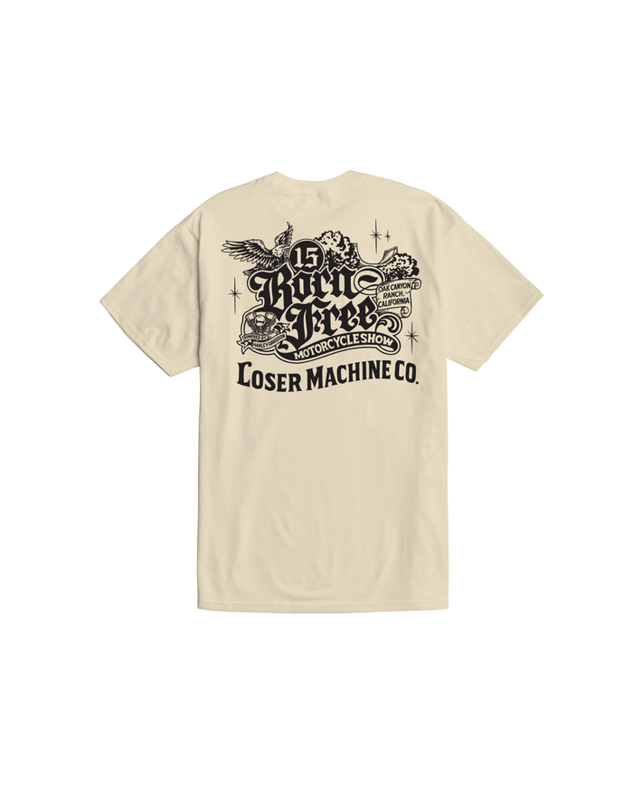 loser machine born free 15 liberty stock t-shirt cream