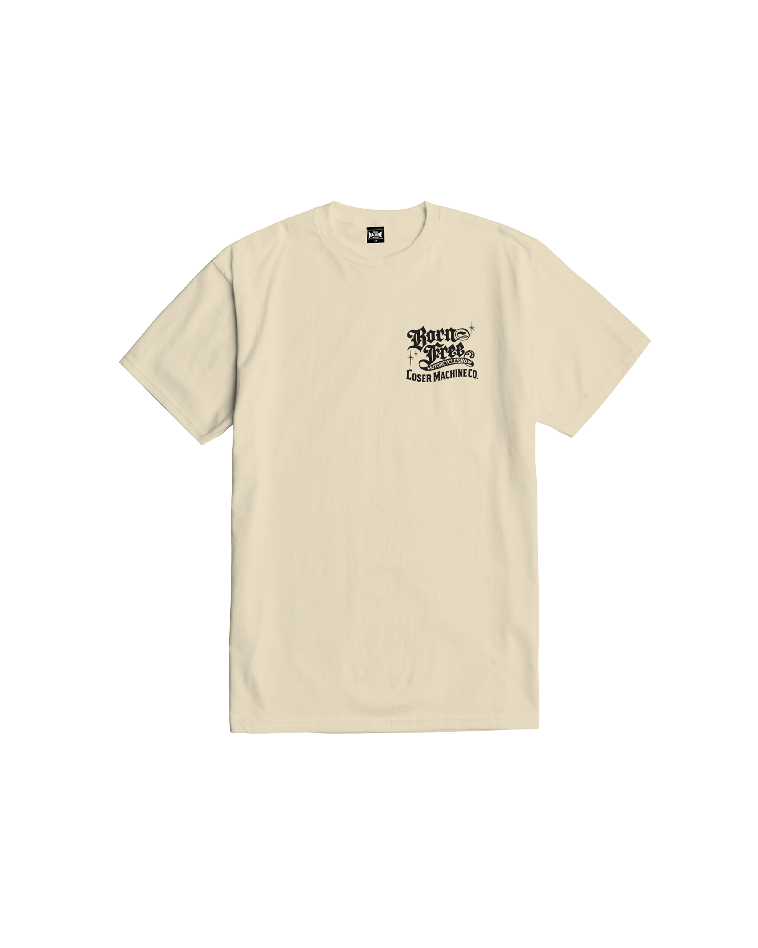 loser machine born free 15 liberty stock t-shirt cream