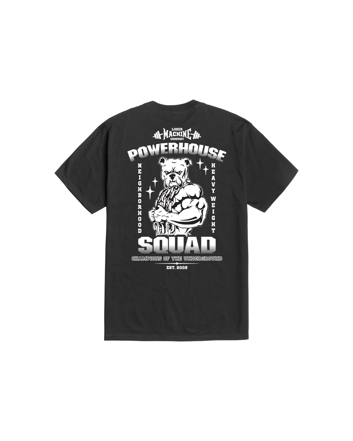 loser machine powerhouse stock t-shirt black