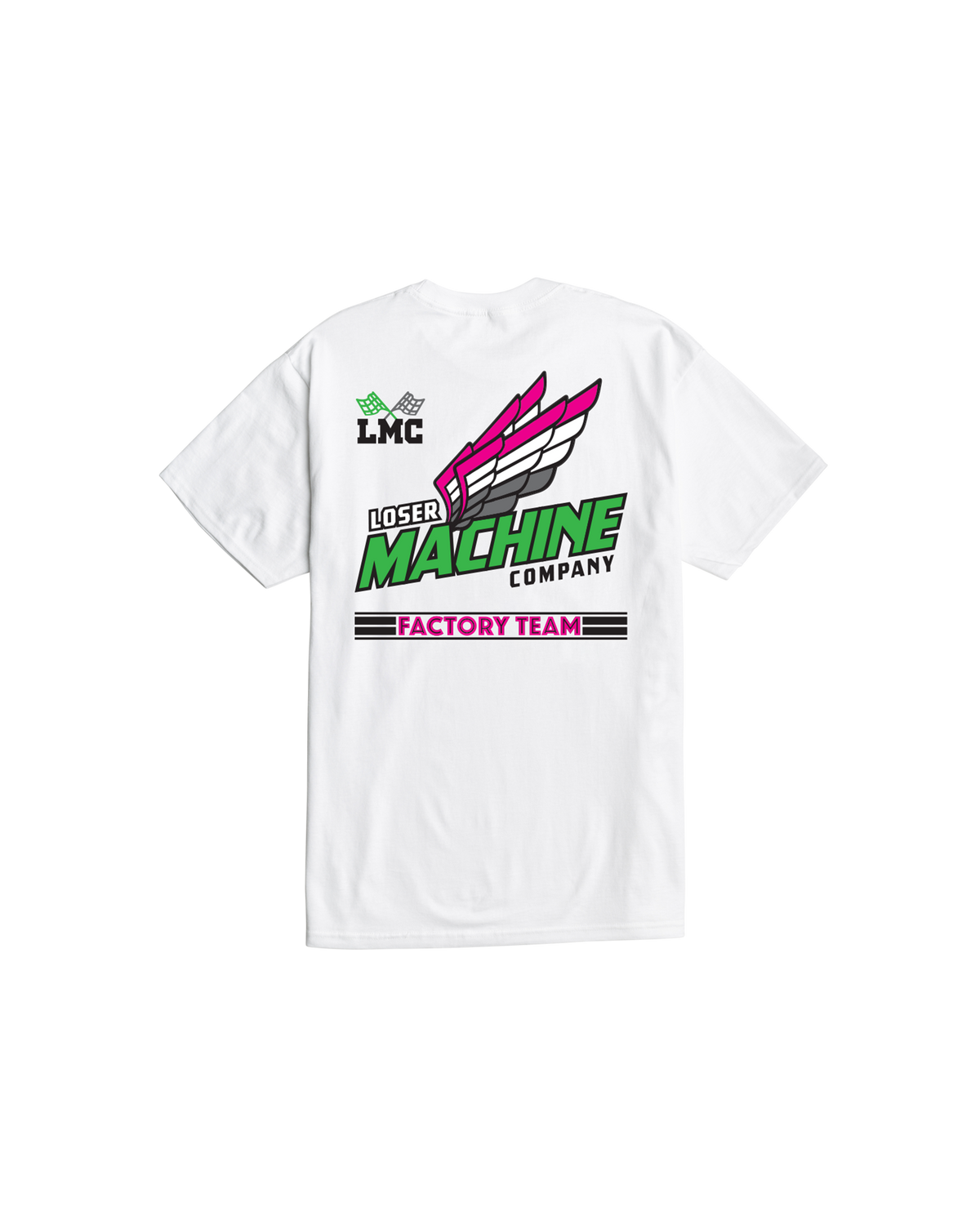 loser machine four stroke stock t-shirt white