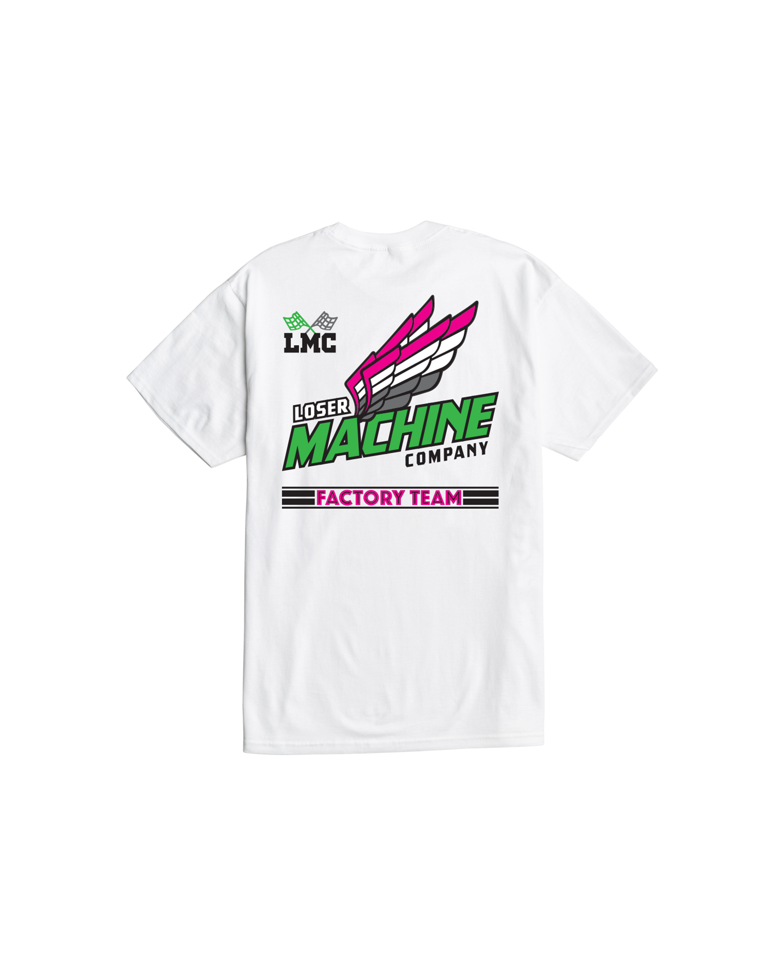 loser machine four stroke stock t-shirt white