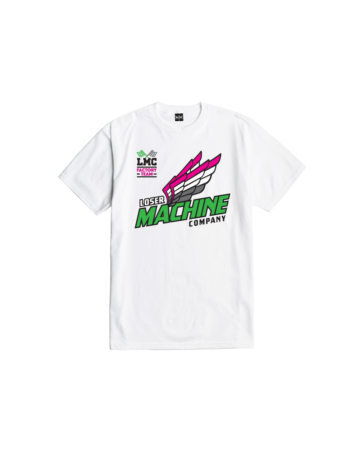 loser machine four stroke stock t-shirt white