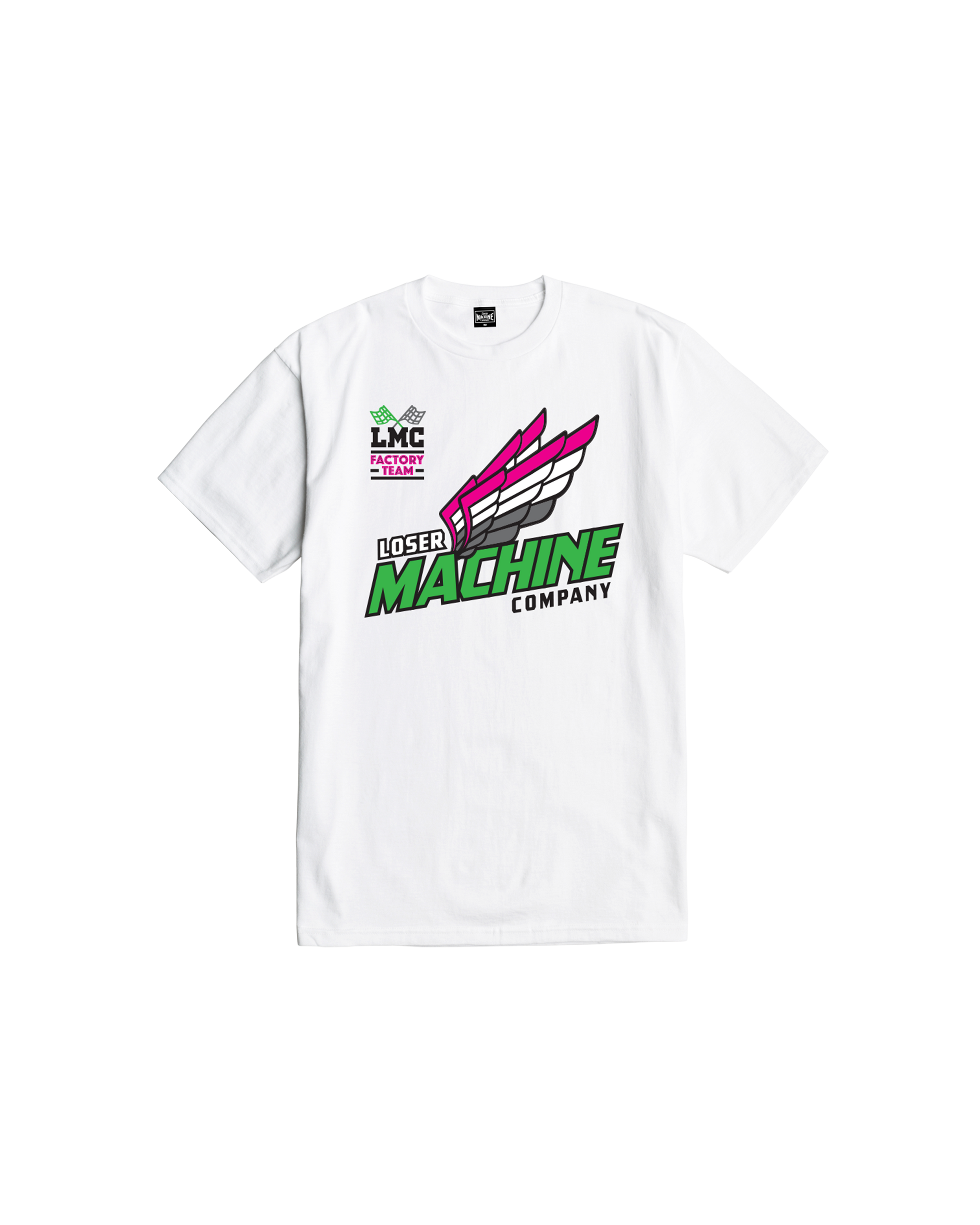loser machine four stroke stock t-shirt white