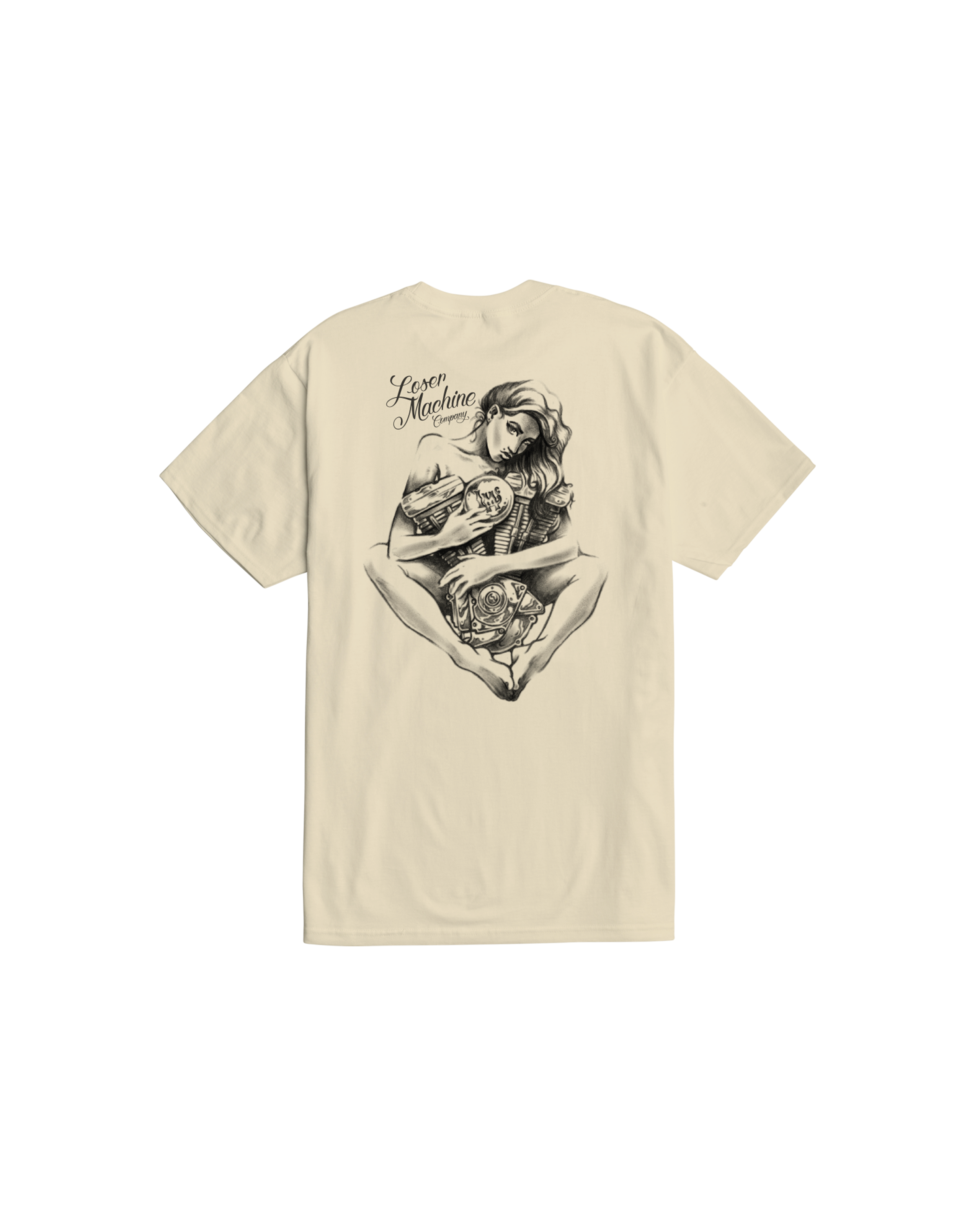 loser machine two loves stock t-shirt cream