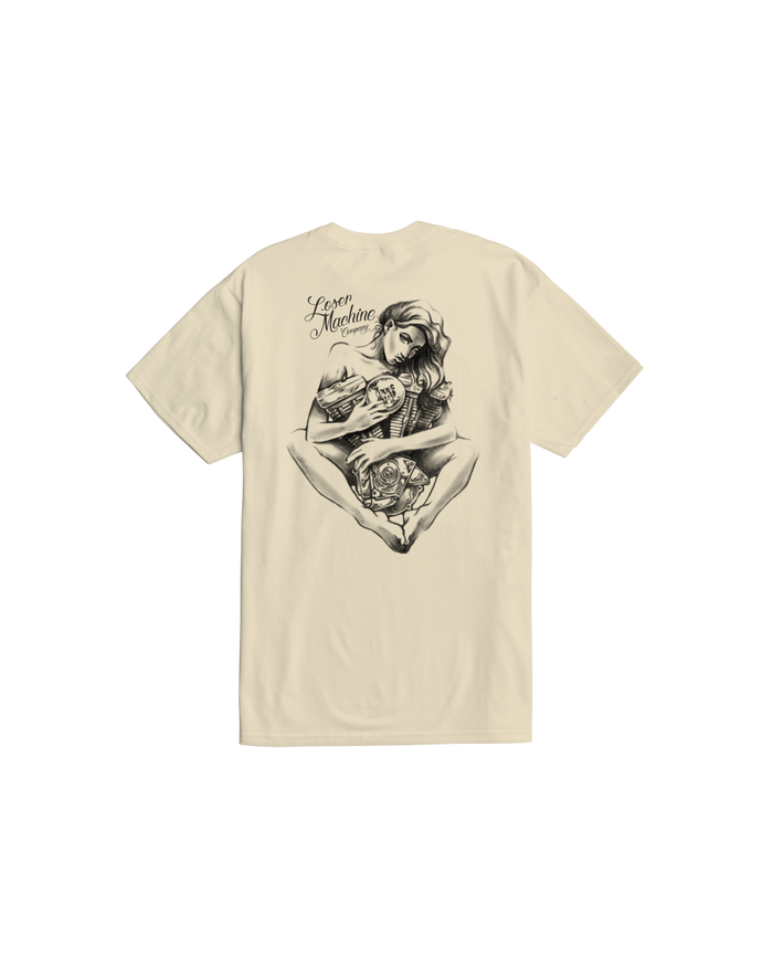 loser machine two loves stock t-shirt cream