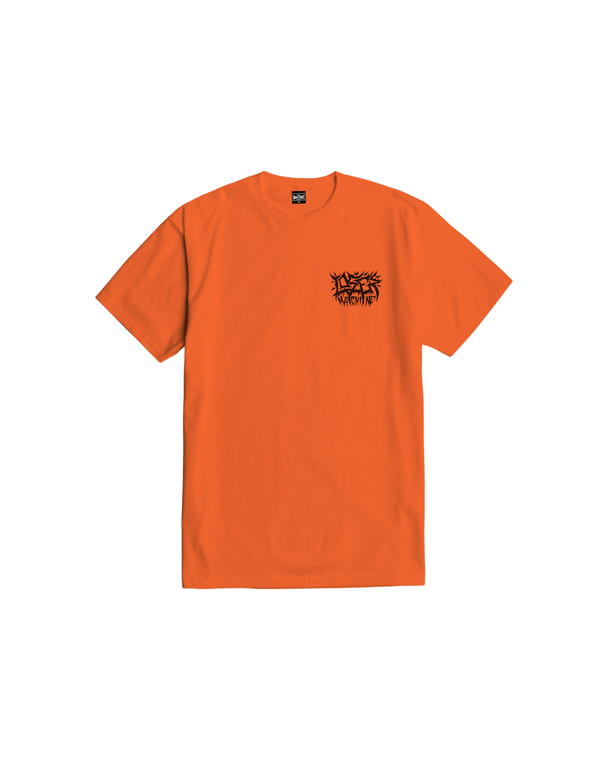loser machine downcast stock t-shirt safety orange