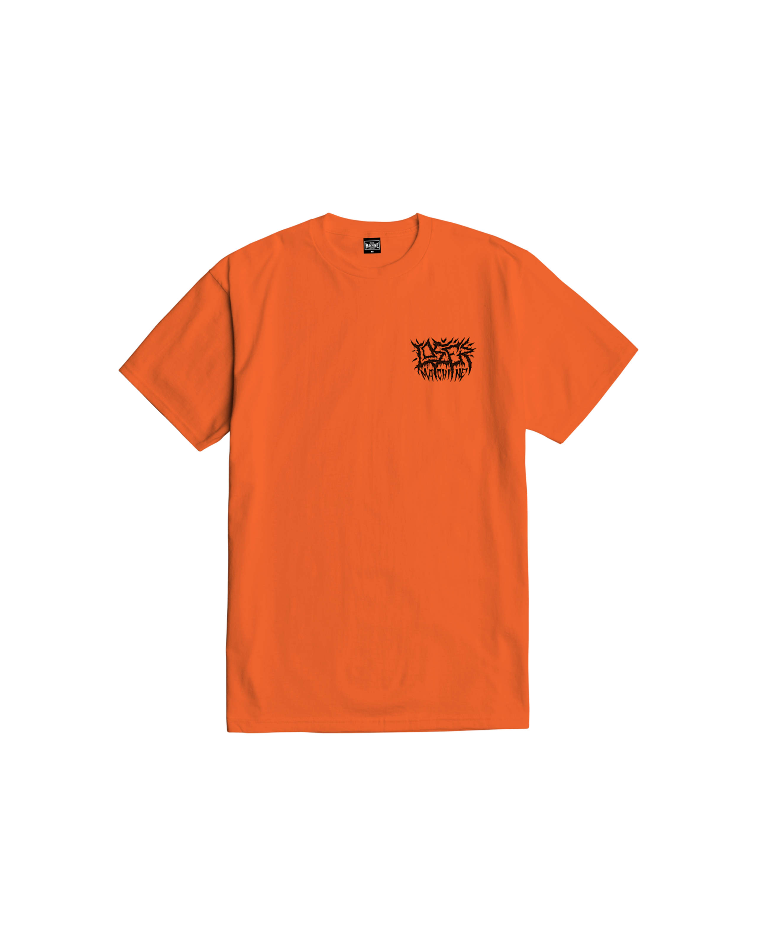 loser machine downcast stock t-shirt safety orange