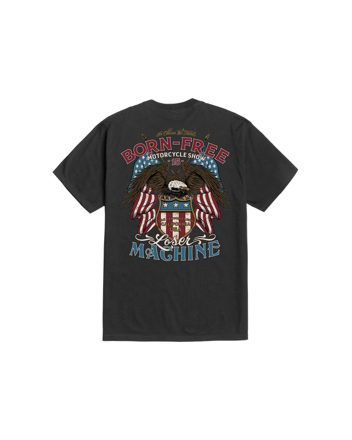 loser machine born free 15 allegiance stock t-shirt black