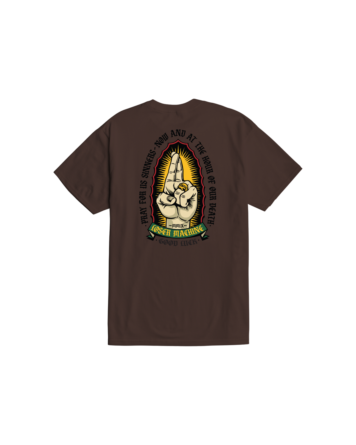 loser-machine-sinners-stock-t-shirt-java-brown