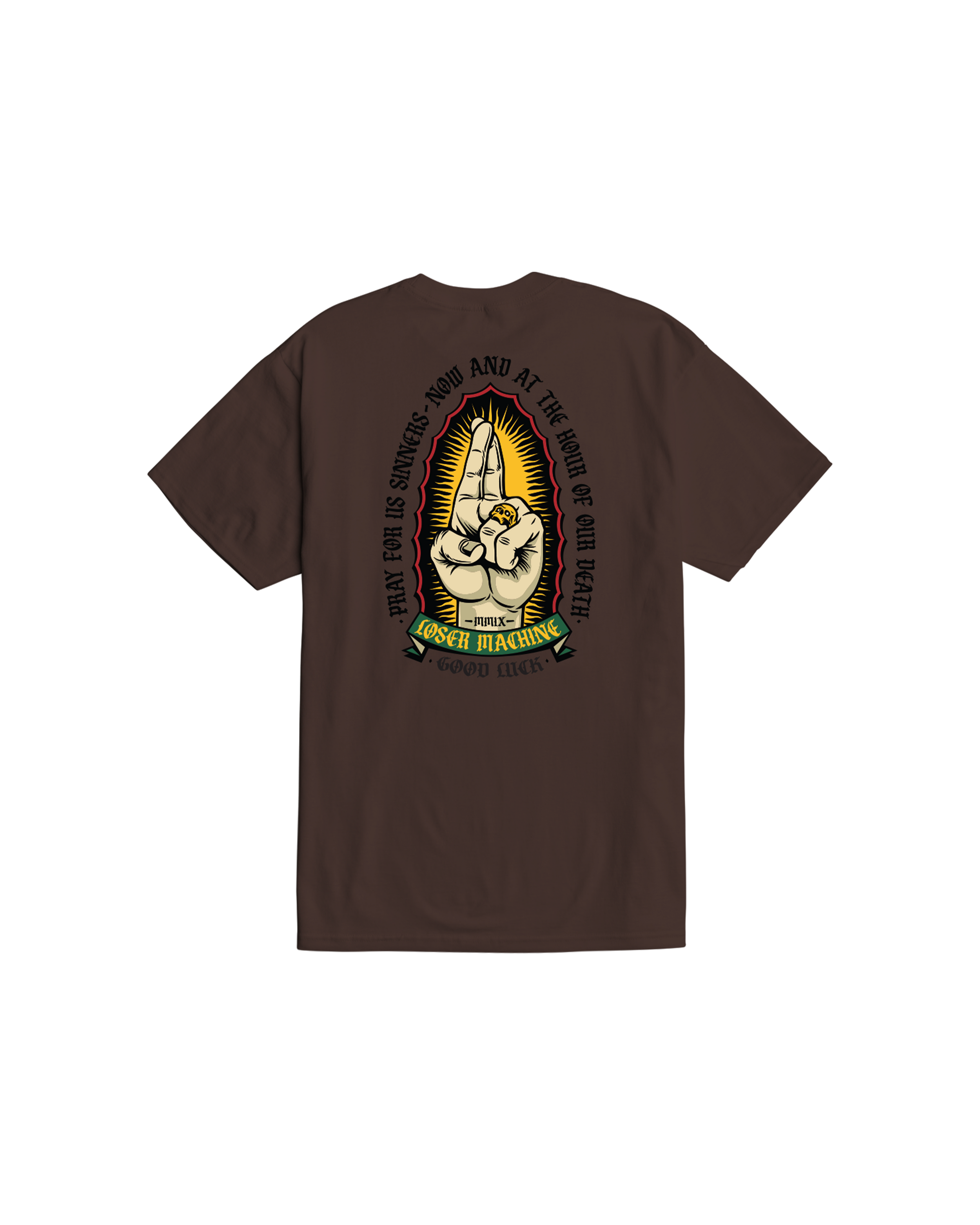 loser-machine-sinners-stock-t-shirt-java-brown