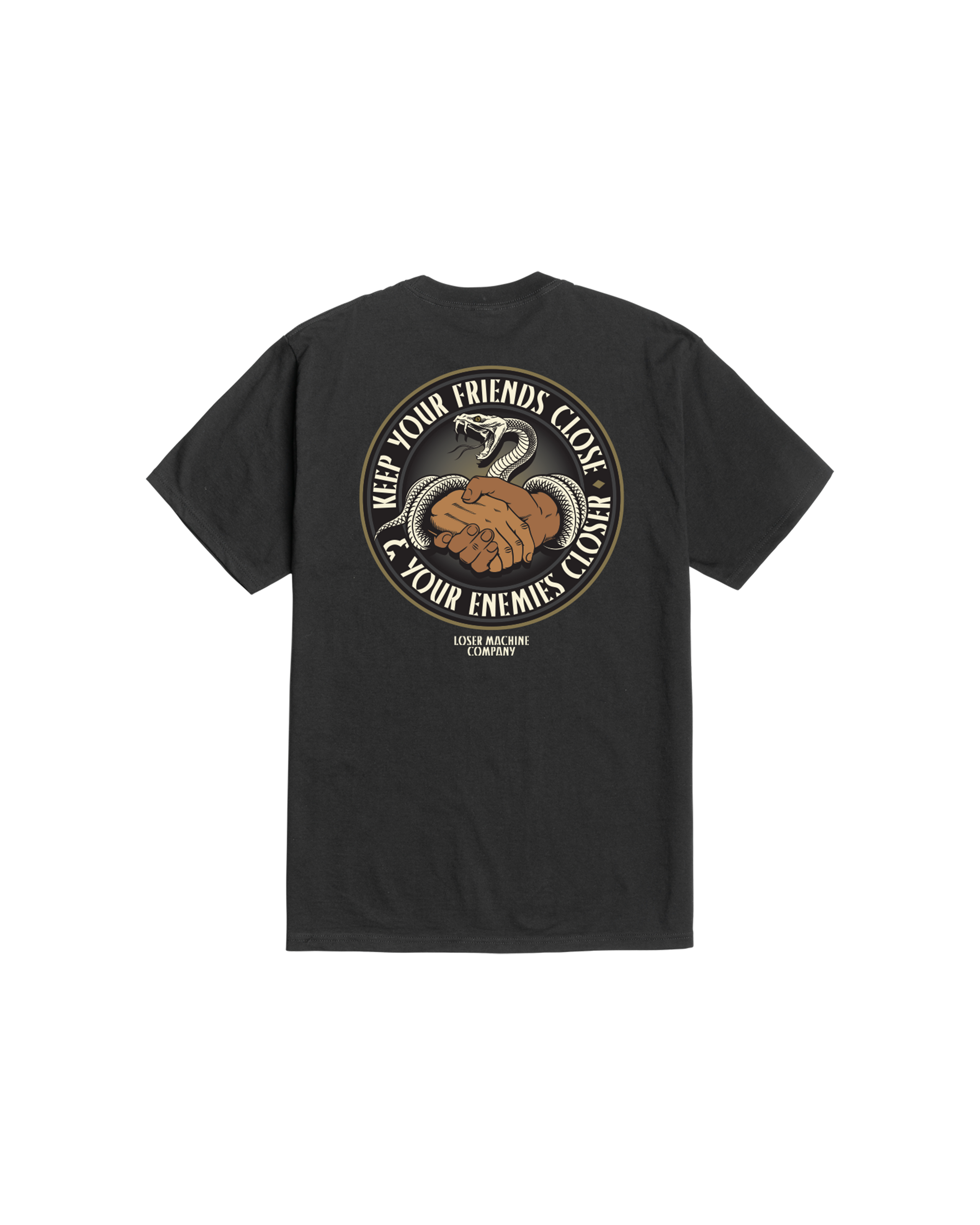 FRIENDS & ENEMIES STOCK T-SHIRT (zoomed)