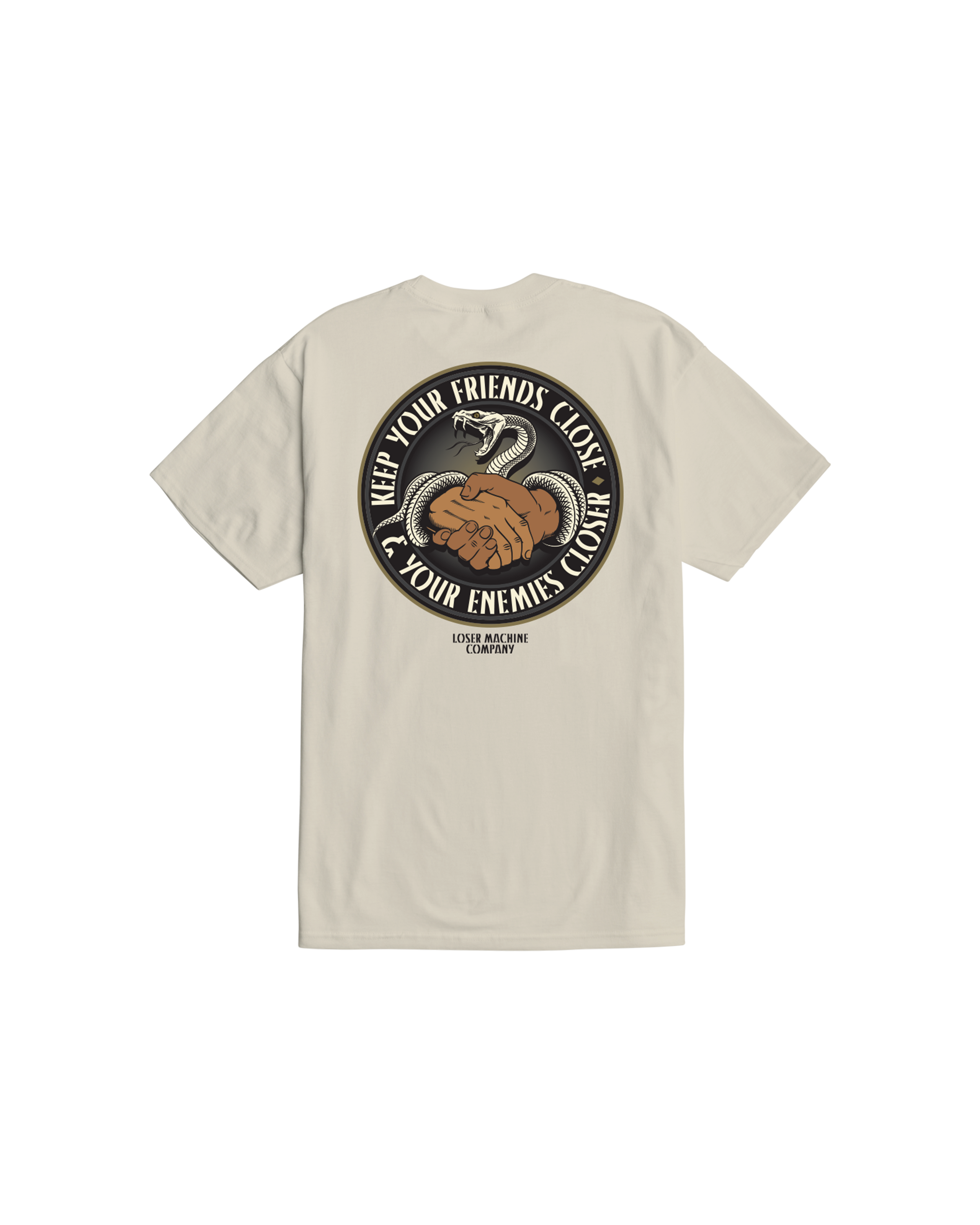 FRIENDS & ENEMIES STOCK T-SHIRT (zoomed)