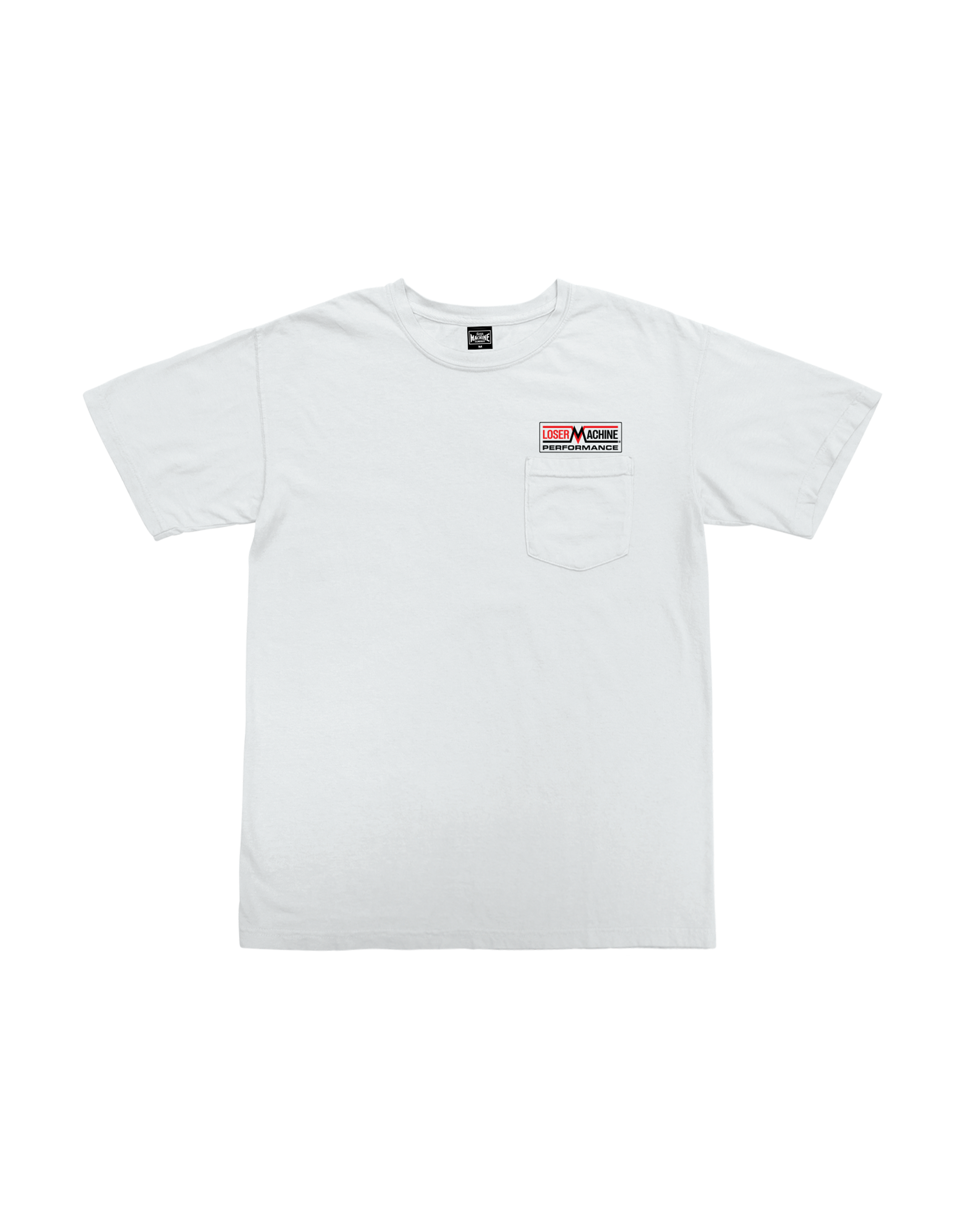 loser machine machinery pocket t-shirt white