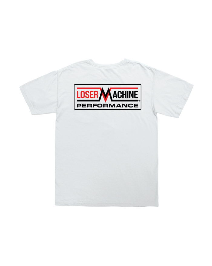 loser machine machinery pocket t-shirt white