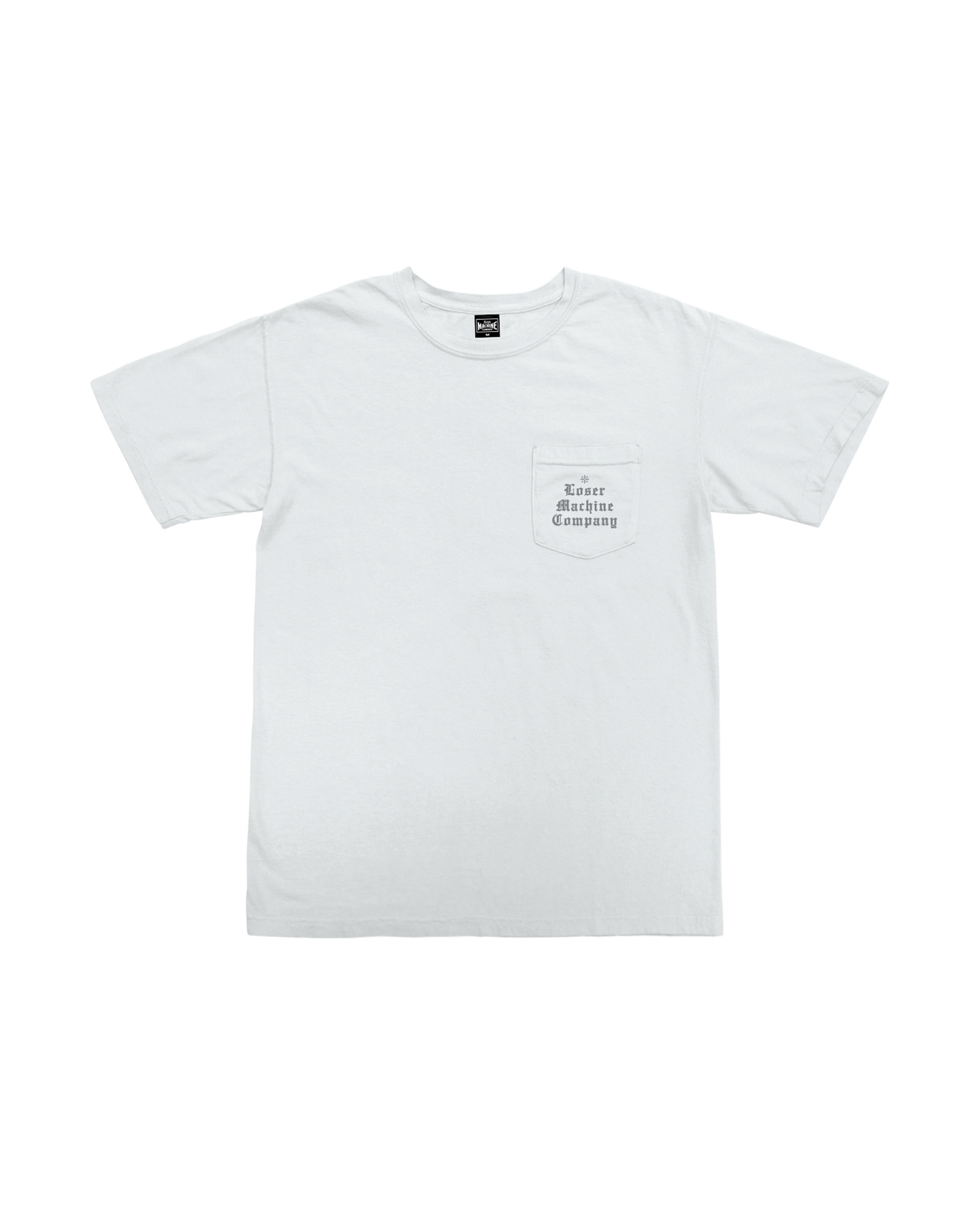 loser machine established outline pocket t-shirt white