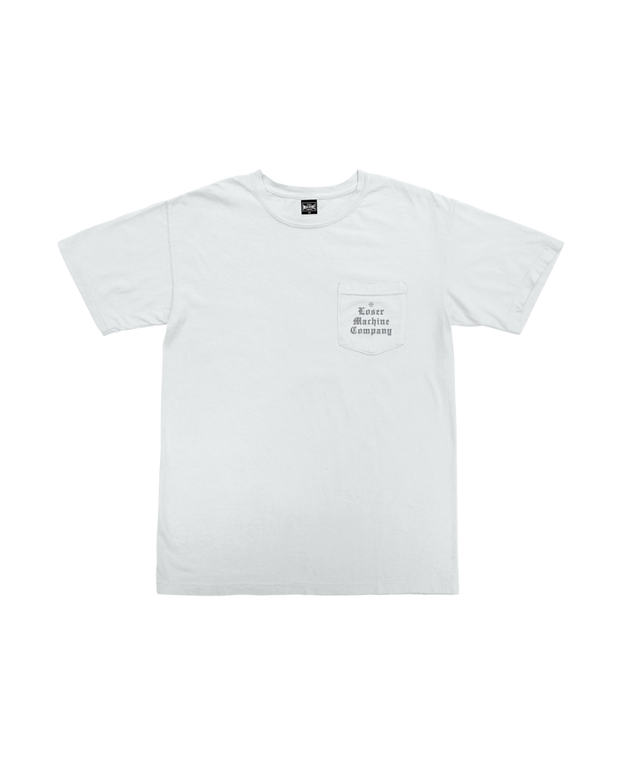 loser machine established outline pocket t-shirt white