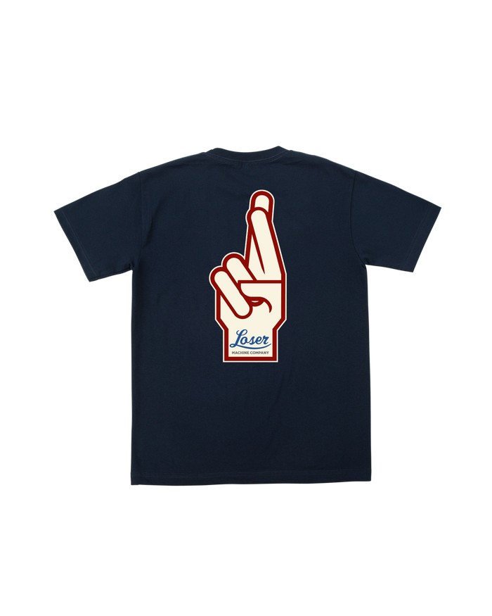 loser machine oil lines pocket t-shirt navy