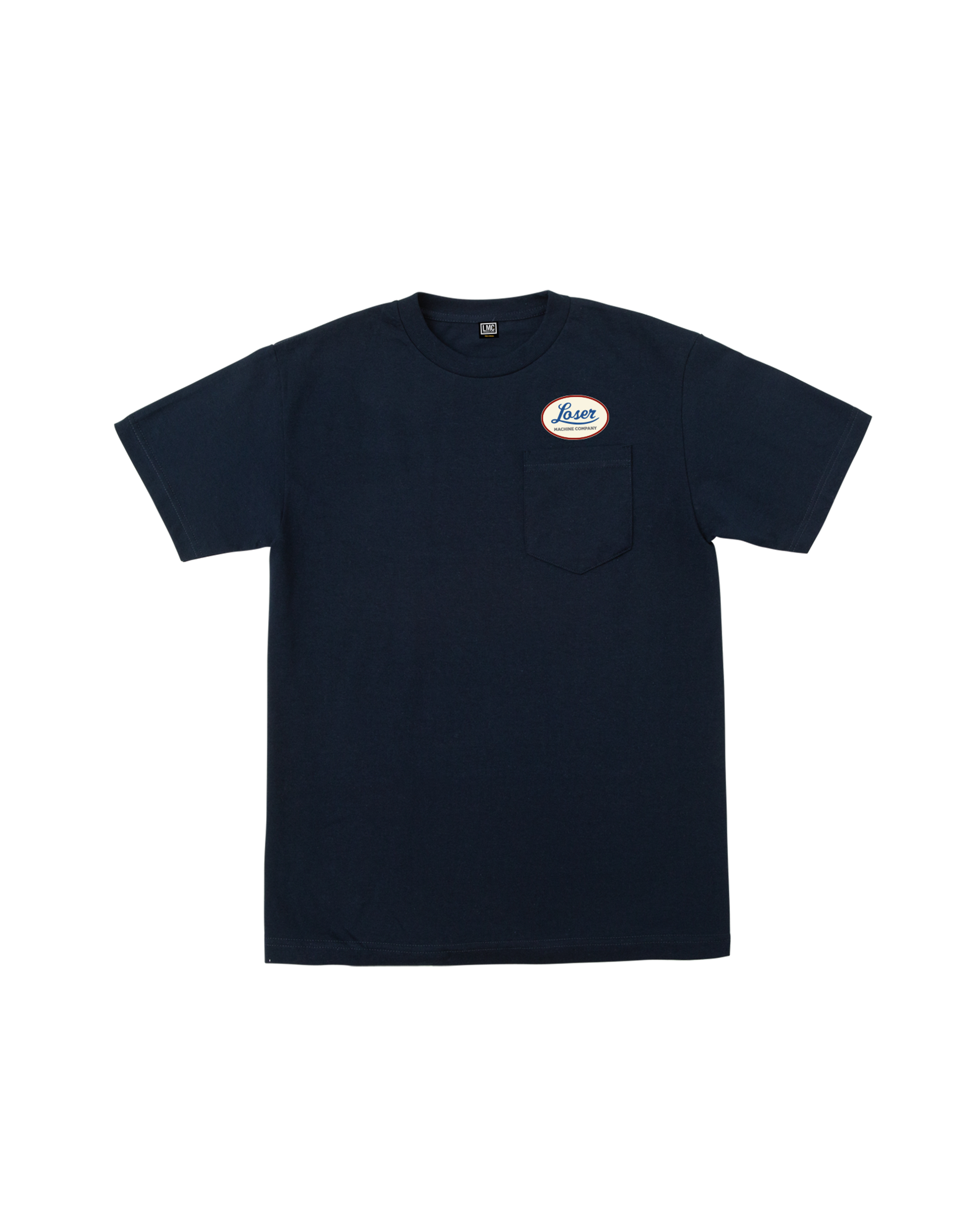 loser machine oil lines pocket t-shirt navy