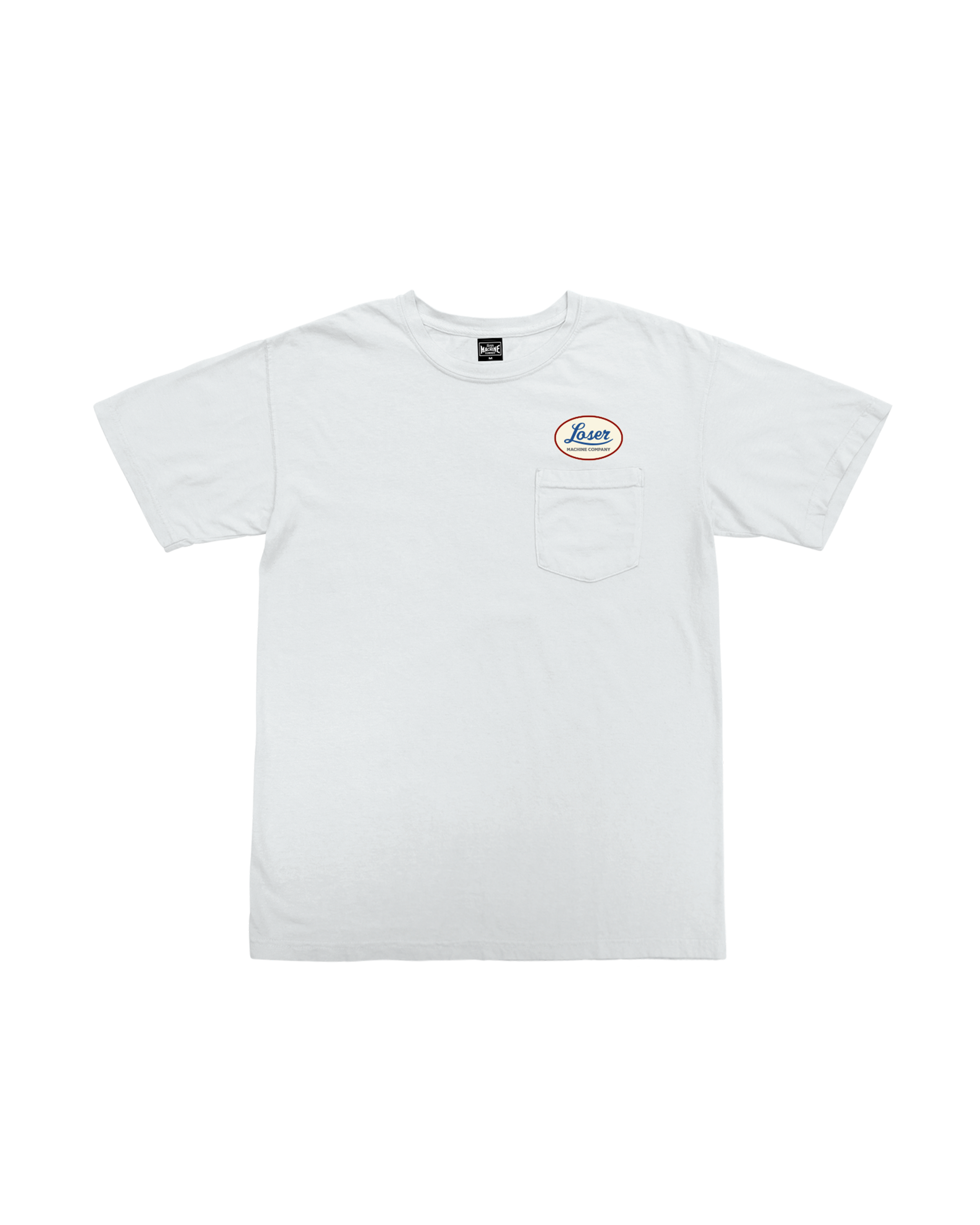 loser machine oil lines pocket t-shirt white