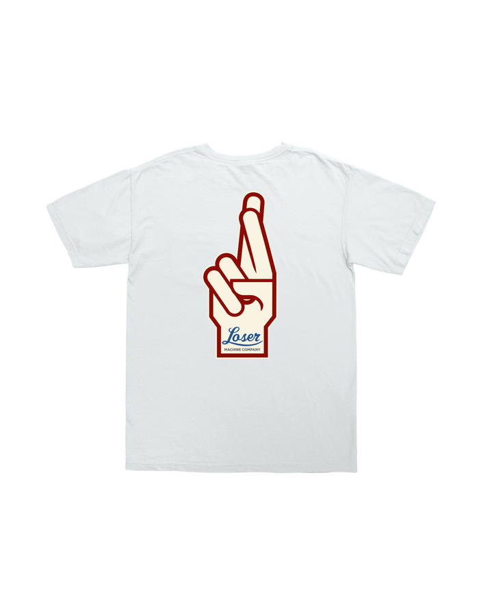 loser machine oil lines pocket t-shirt white