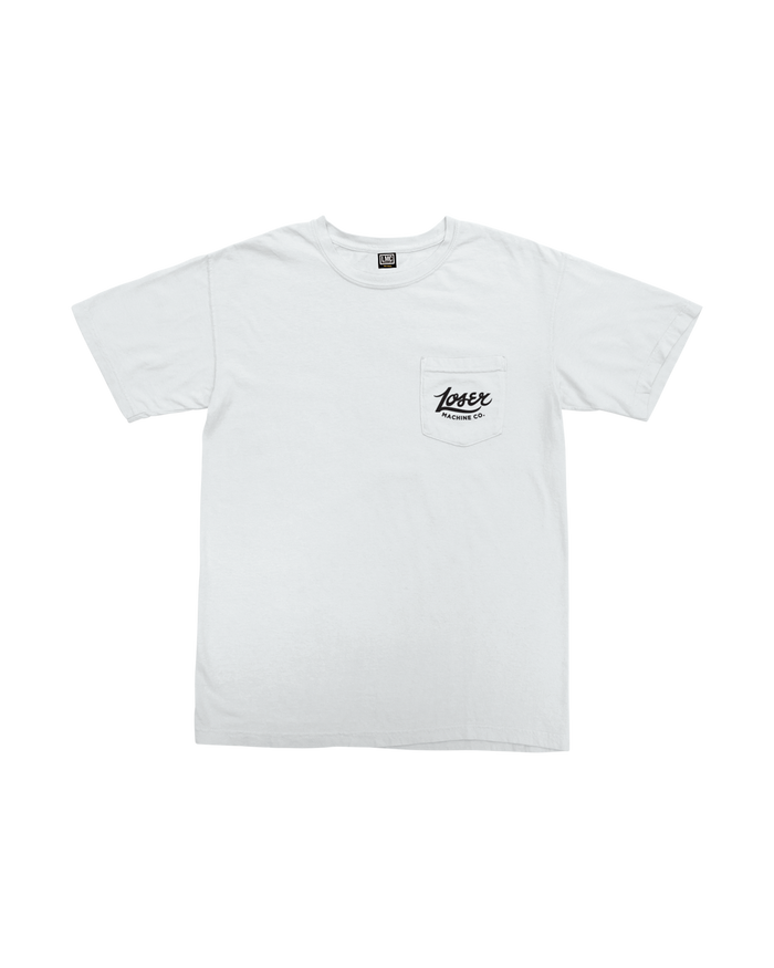 loser machine sawhorse pocket t-shirt white