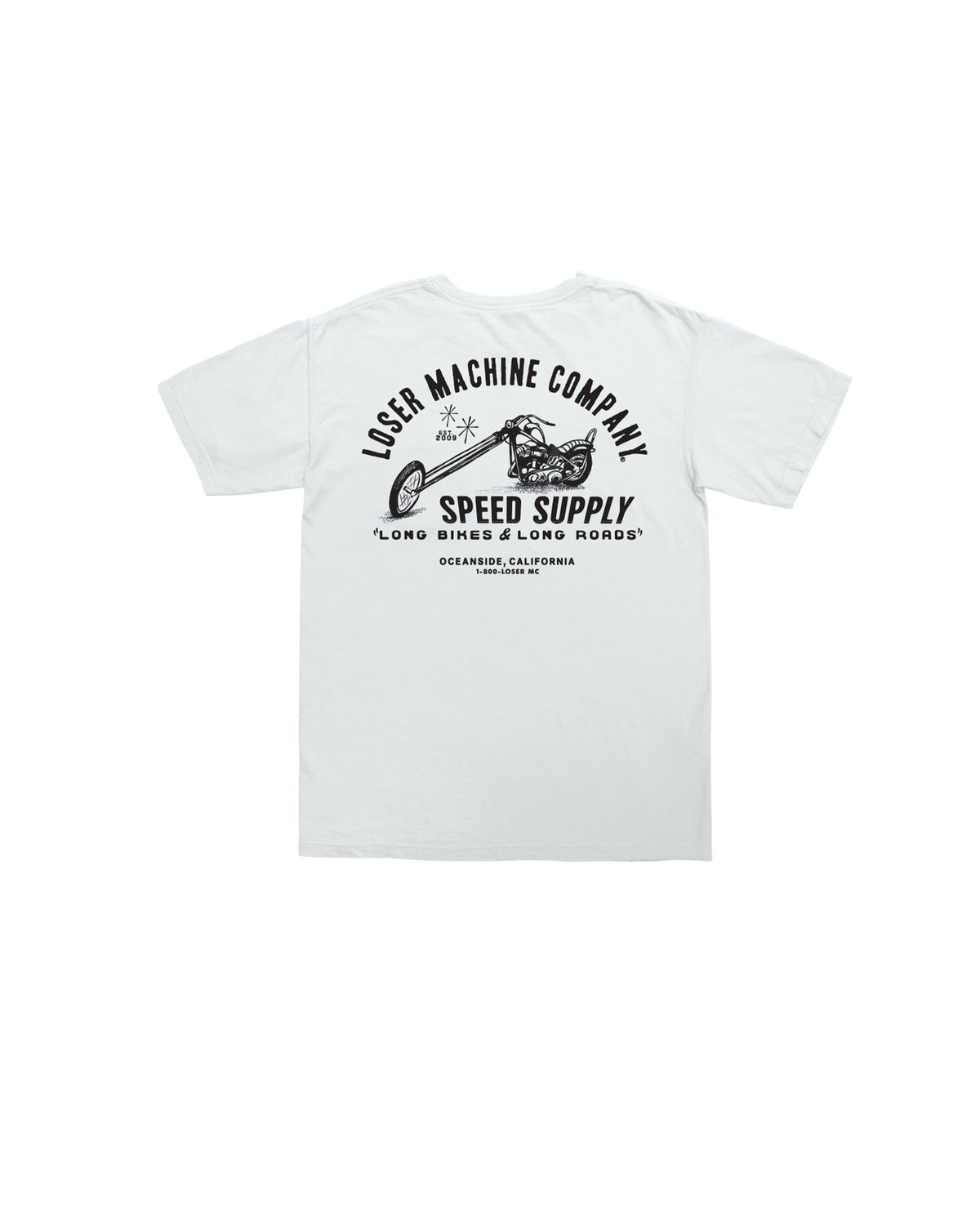 loser machine long roads pocket t-shirt white