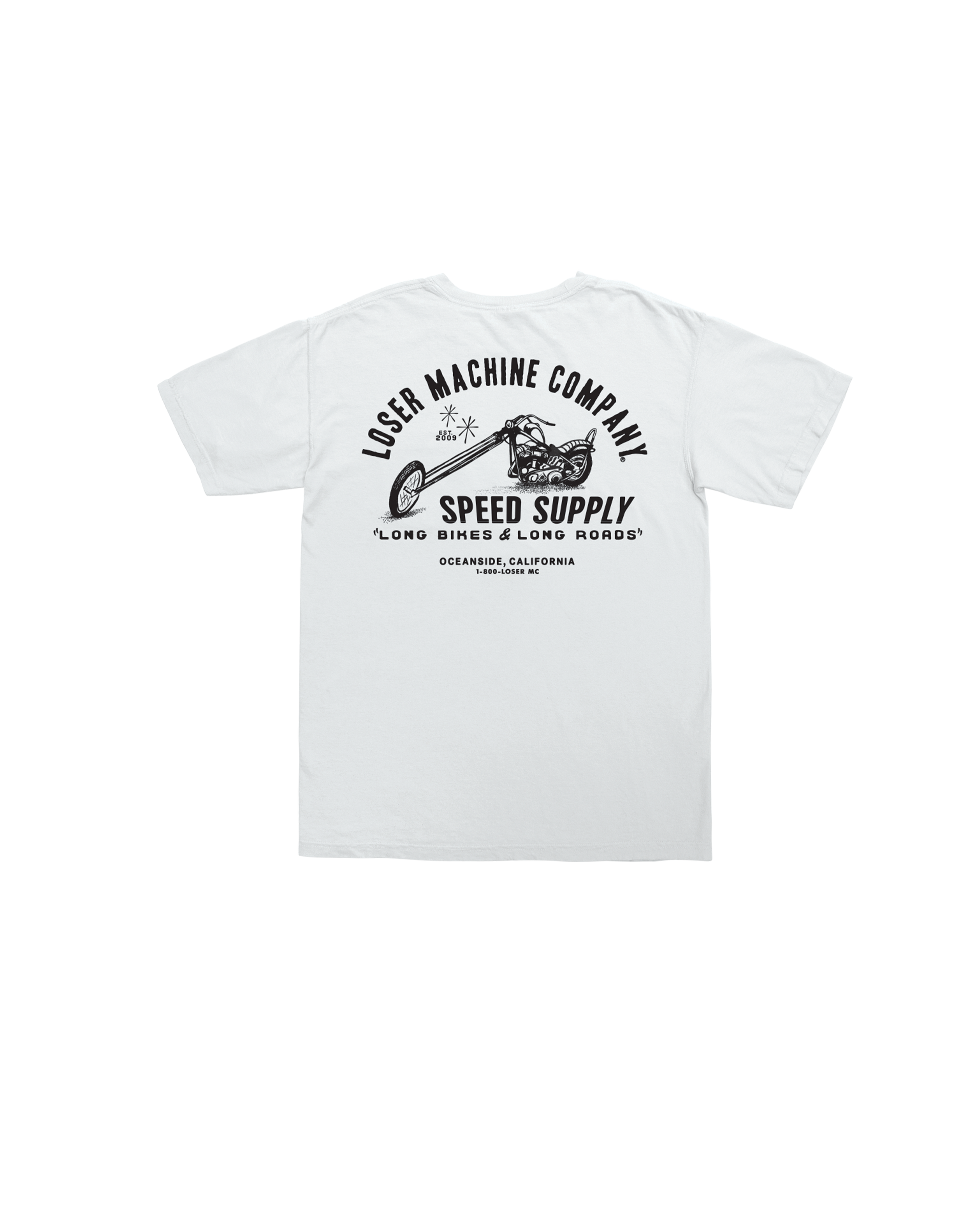 loser machine long roads pocket t-shirt white