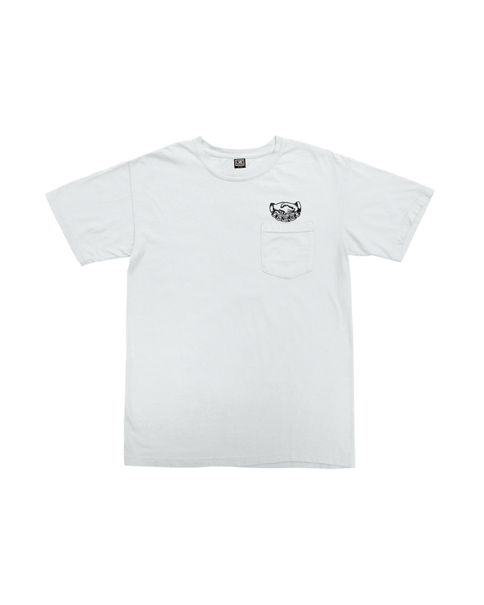 loser machine secret society pocket t-shirt white