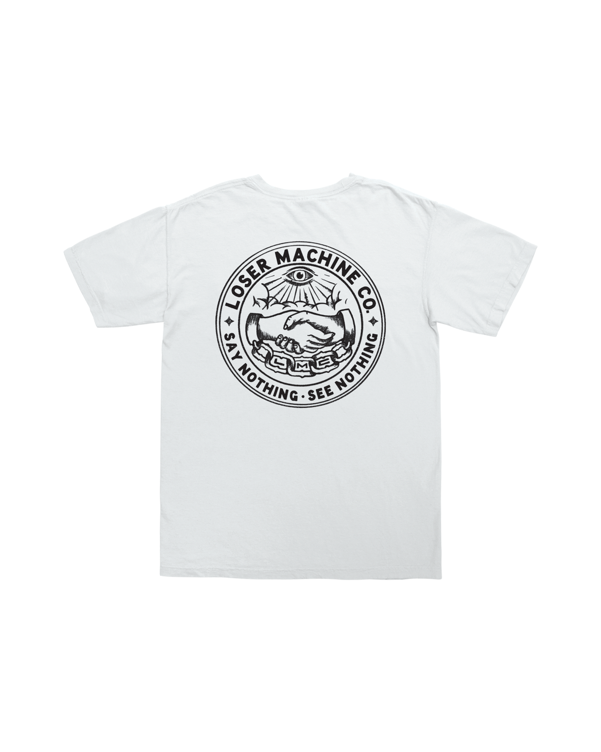 loser machine secret society pocket t-shirt white