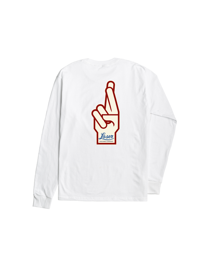 loser machine oil lines stock ls t-shirt white