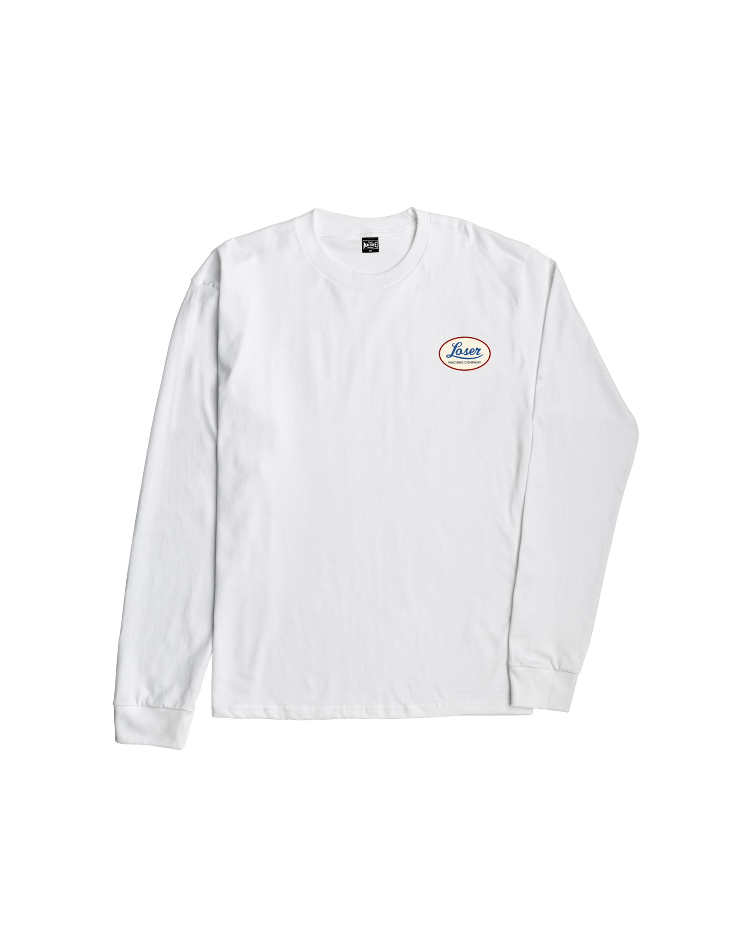 loser machine oil lines stock ls t-shirt white