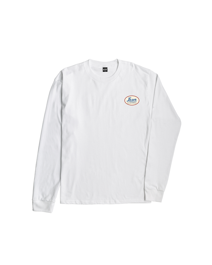 loser machine oil lines stock ls t-shirt white