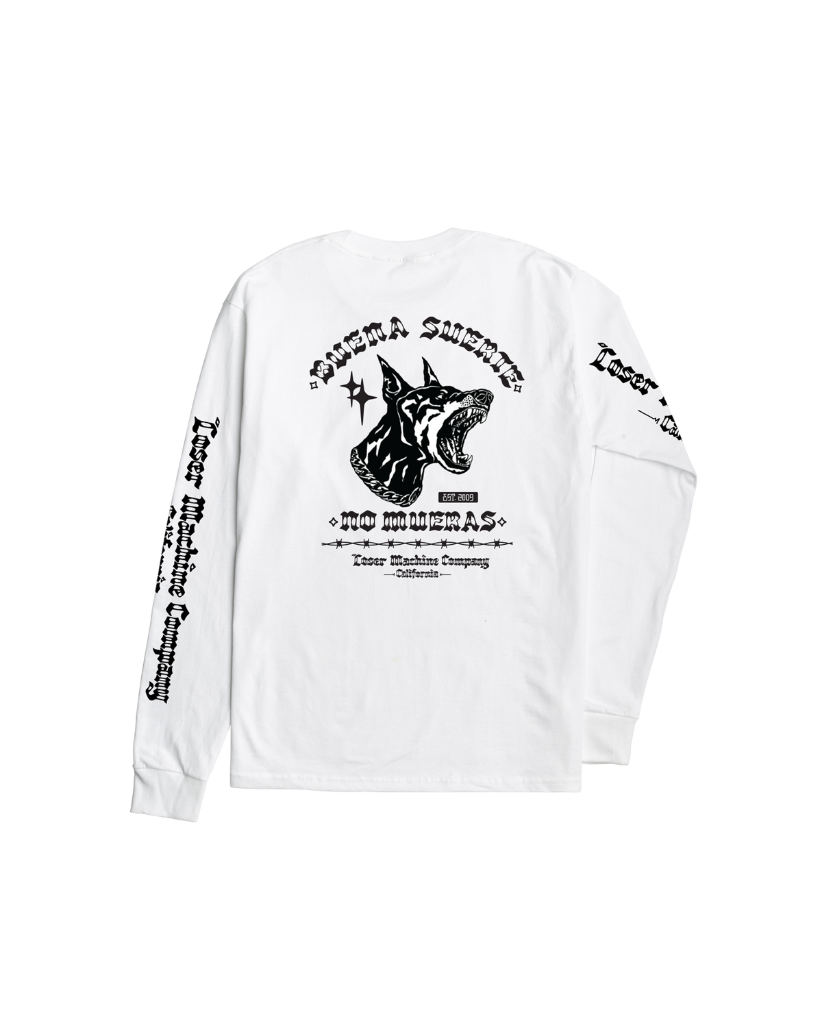 loser machine shattered stock ls t-shirt white