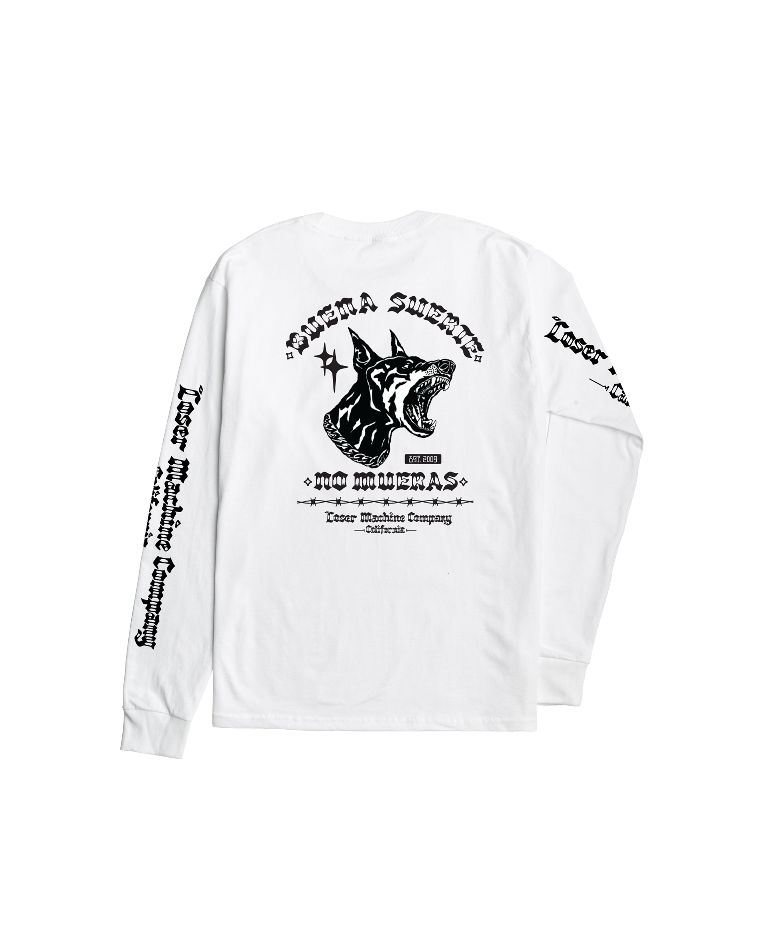 loser machine shattered stock ls t-shirt white