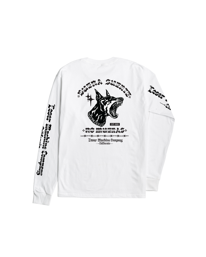 loser machine shattered stock ls t-shirt white