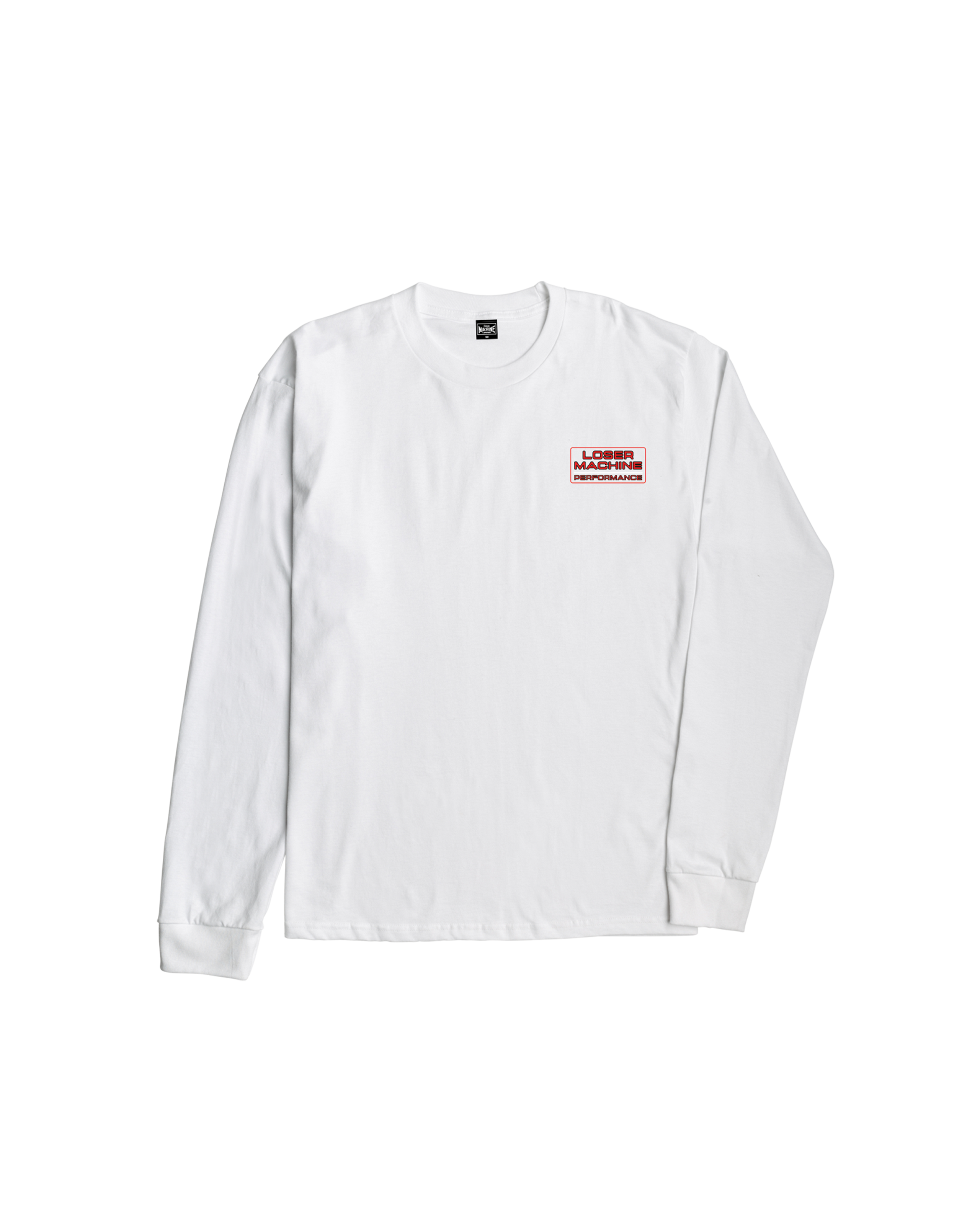 loser machine hot exhaust stock ls t-shirt white