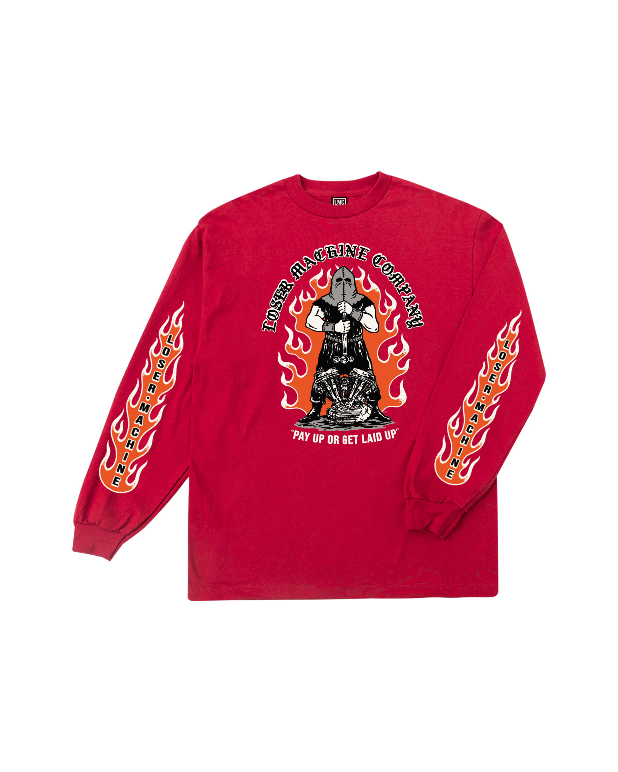 loser machine executioner stock ls t-shirt red