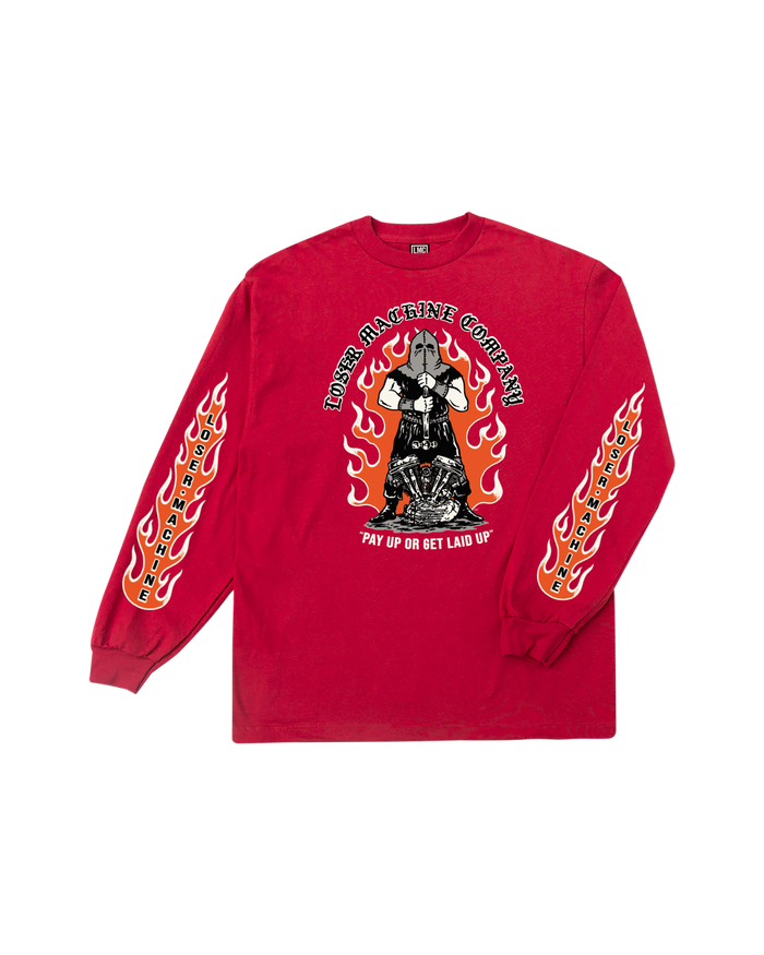 loser machine executioner stock ls t-shirt red