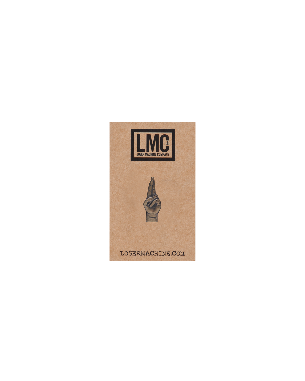 loser machine lmc good luck pin antique brass