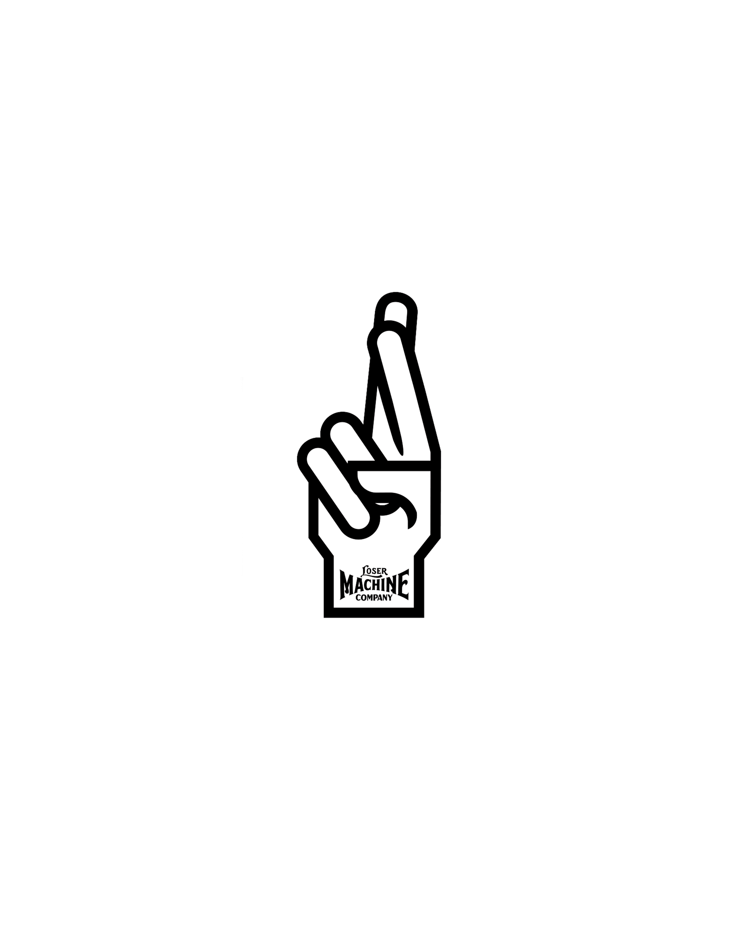 loser machine good luck finger large sticker assorted