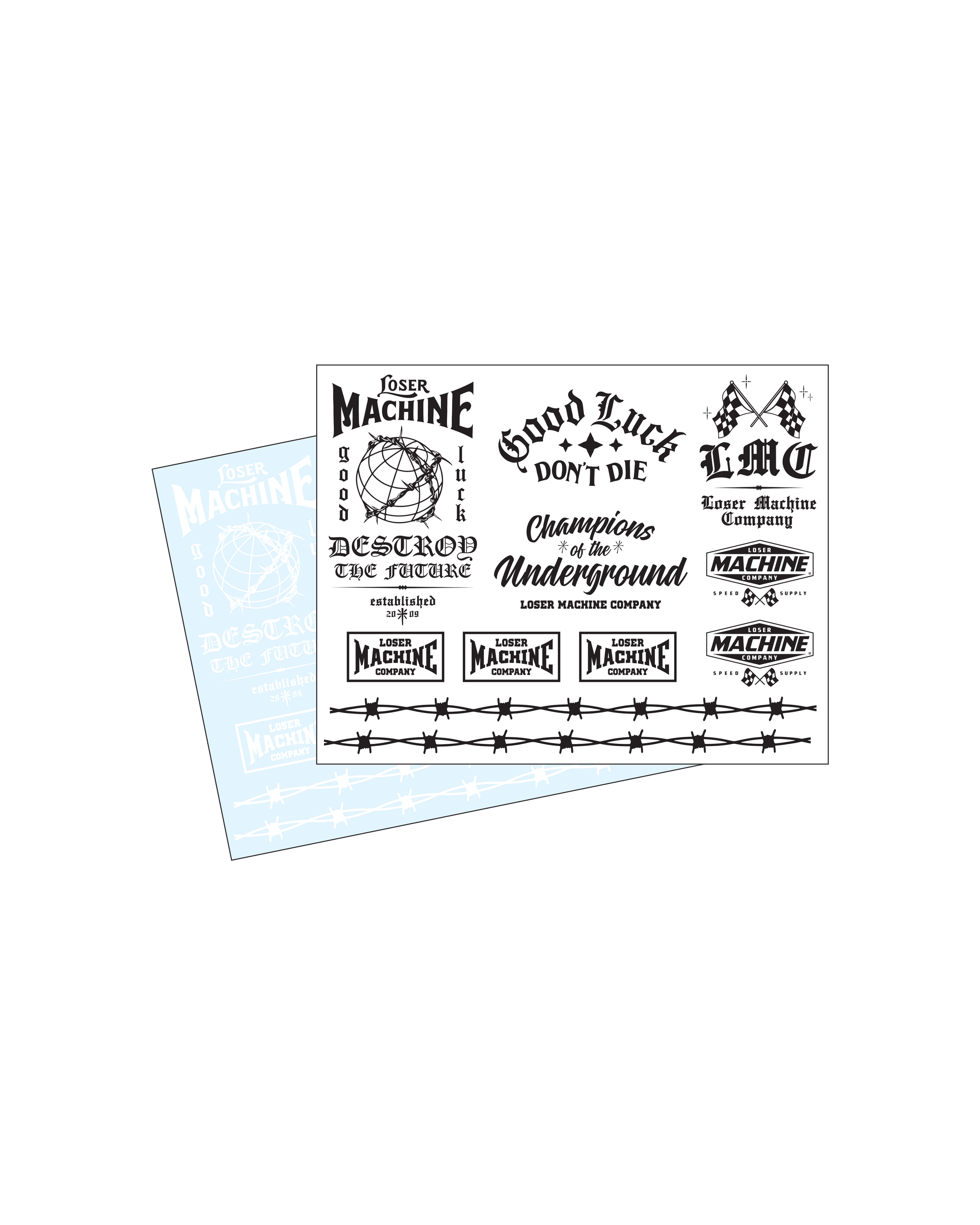 loser machine lmc moto sticker sheet sticker assorted